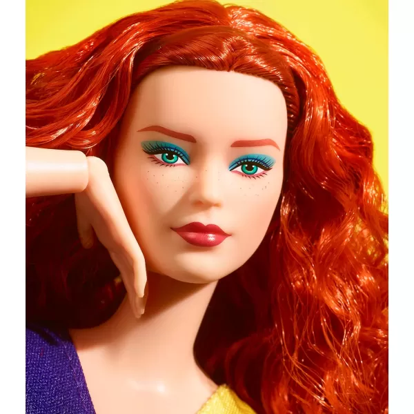 Barbie Looks Doll with Curly Blonde Hair Dressed in Ruched Crop Top amp Satiny Lavender Shorts Posable Made to Move Body For 6 years and olderRed Curly Hair