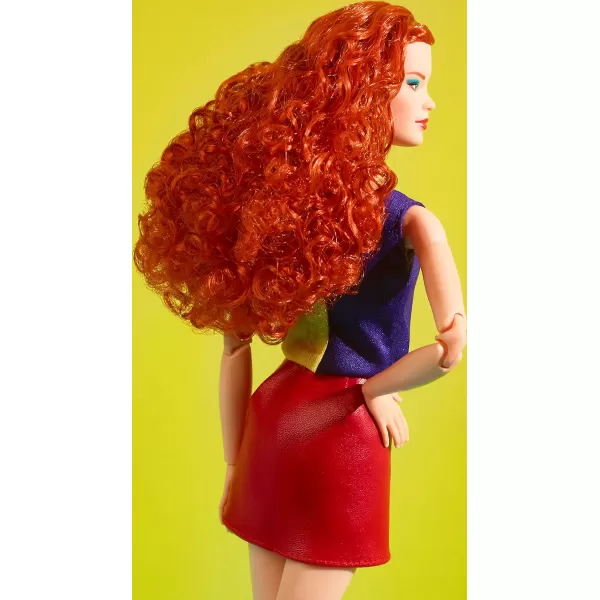 Barbie Looks Doll with Curly Blonde Hair Dressed in Ruched Crop Top amp Satiny Lavender Shorts Posable Made to Move Body For 6 years and olderRed Curly Hair