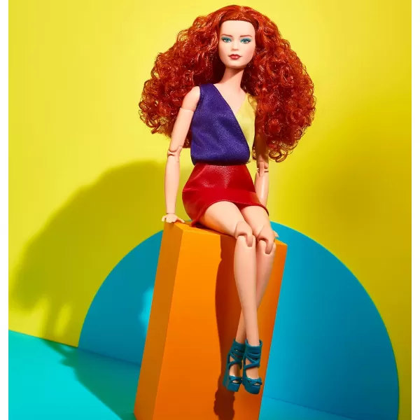 Barbie Looks Doll with Curly Blonde Hair Dressed in Ruched Crop Top amp Satiny Lavender Shorts Posable Made to Move Body For 6 years and olderRed Curly Hair