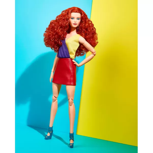 Barbie Looks Doll with Curly Blonde Hair Dressed in Ruched Crop Top amp Satiny Lavender Shorts Posable Made to Move Body For 6 years and olderRed Curly Hair