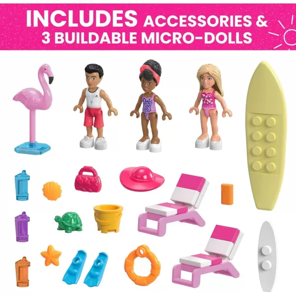 Barbie MEGA Barbie Car Building Toys Playset Dream Camper Adventure With 580 Pieces 4 MicroDolls and Accessories Pink For Kids Age 6 YearsDreamBoat