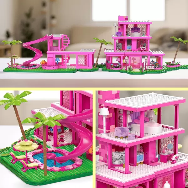 Barbie MEGA Barbie Car Building Toys Playset Dream Camper Adventure With 580 Pieces 4 MicroDolls and Accessories Pink For Kids Age 6 YearsMovie Dreamhouse