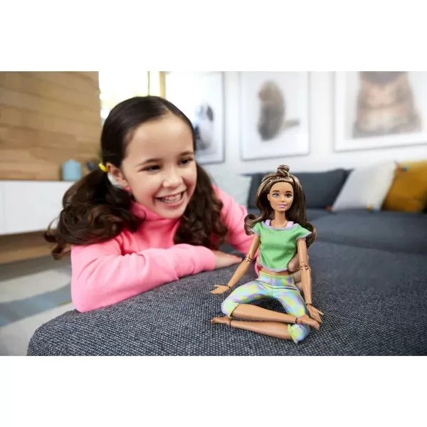 Barbie Made to Move Doll with 22 Flexible Joints amp Long Wavy Brunette Hair Wearing Athleisurewear for Kids 3 to 7 Years Old  GreenSingle