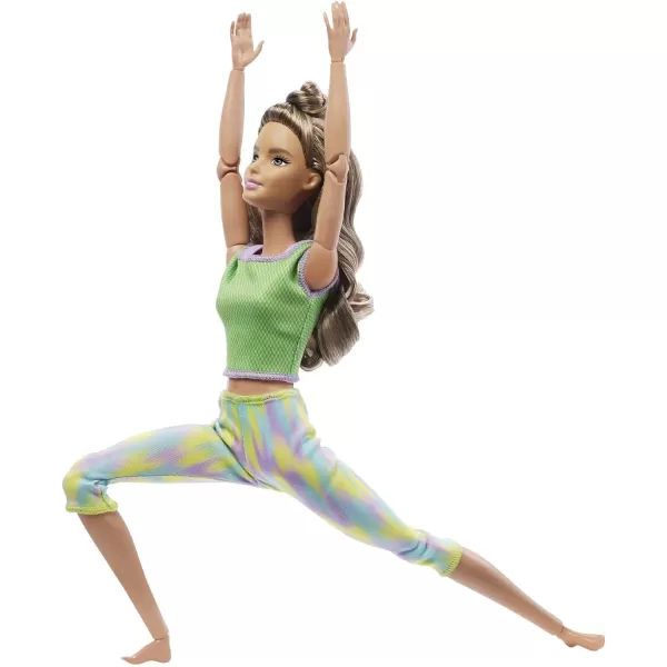 Barbie Made to Move Doll with 22 Flexible Joints amp Long Wavy Brunette Hair Wearing Athleisurewear for Kids 3 to 7 Years Old  GreenSingle