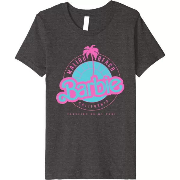 Barbie Malibu Beach California Premium TShirtDark Heather Grey