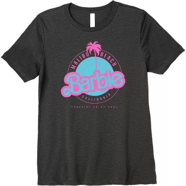 Barbie Malibu Beach California Premium TShirtDark Heather Grey