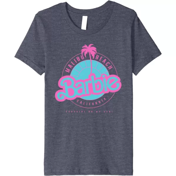 Barbie Malibu Beach California Premium TShirtHeather Blue