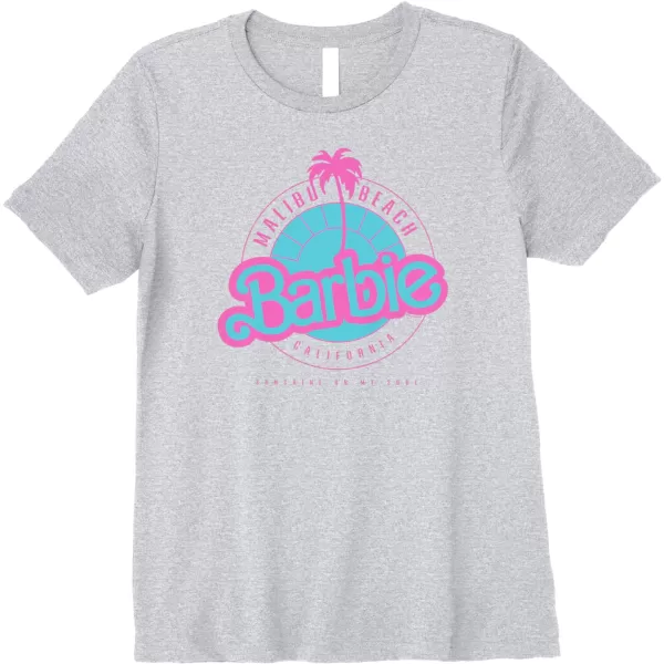 Barbie Malibu Beach California Premium TShirtHeather Grey