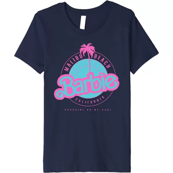 Barbie Malibu Beach California Premium TShirtNavy Blue