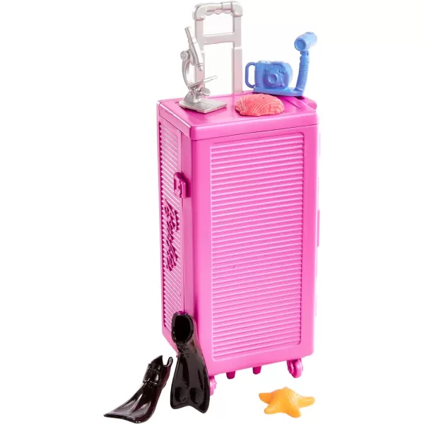 Barbie Marine Biologist Doll amp 10 Accessories Mobile Lab Playset with Blonde Doll Case Opens for Storage amp TravelBlonde Multicolor