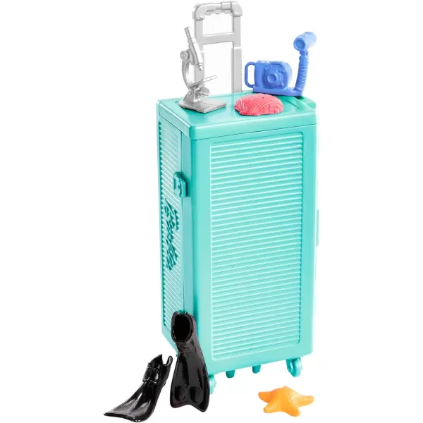 Barbie Marine Biologist Doll amp 10 Accessories Mobile Lab Playset with Blonde Doll Case Opens for Storage amp TravelBrunette Multicolor