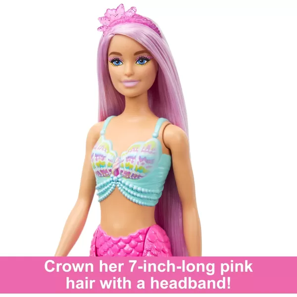 Barbie Mermaid Doll with 7InchLong Pink Fantasy Hair and Colorful Accessories for Styling Play Like Headband and BarrettesMermaid