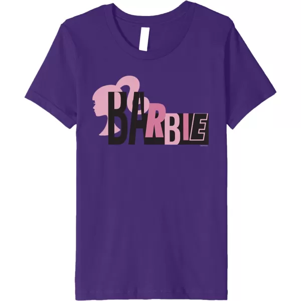 Barbie Mixed Black and Pink Logo Premium TShirtPurple