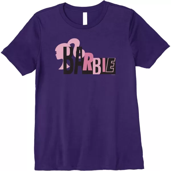 Barbie Mixed Black and Pink Logo Premium TShirtPurple