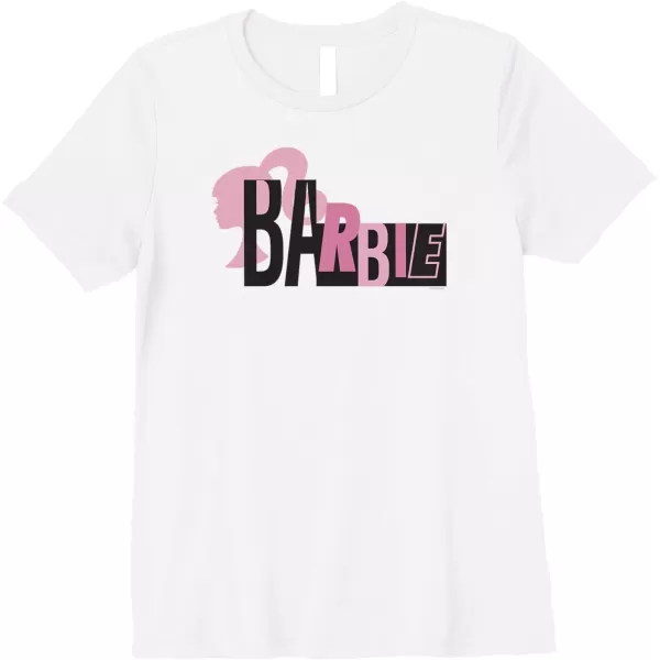 Barbie Mixed Black and Pink Logo Premium TShirtWhite