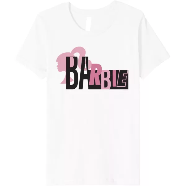 Barbie Mixed Black and Pink Logo Premium TShirtWhite