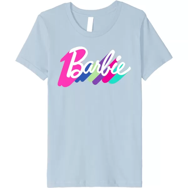 Barbie Multicolor Logo Premium TShirtBaby Blue