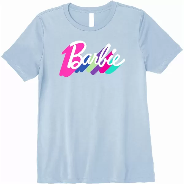 Barbie Multicolor Logo Premium TShirtBaby Blue