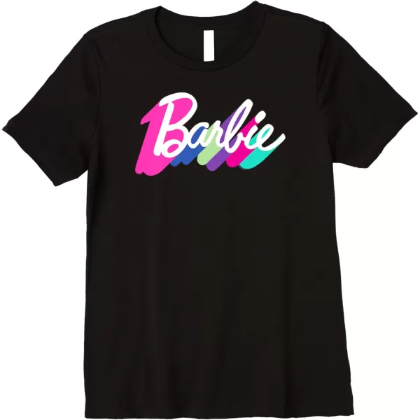 Barbie Multicolor Logo Premium TShirtBlack