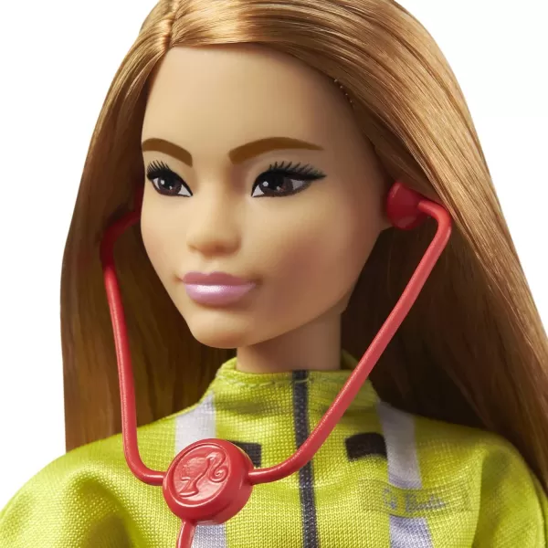 Barbie Nurse Fashion Doll with Medical Tool Print Top amp Pink Pants White Shoes amp Stethoscope AccessoryParamedic