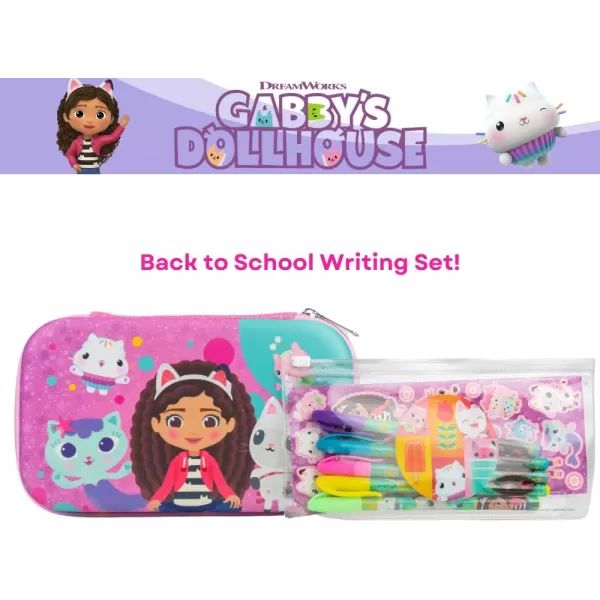 Barbie Pencil Case Set with Stickers and Gel Pens for Kids Molded with Zip Closure PinkGabby Dollhouse