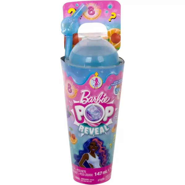 Barbie Pop Reveal Doll amp Accessories Fruit Punch Scent with Blue Hair 8 Surprises Include Slime Color Change amp PuppyFruit Punch