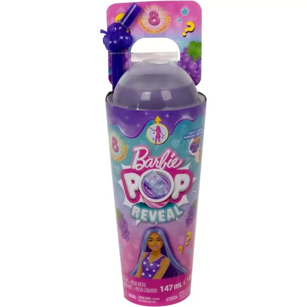 Barbie Pop Reveal Doll amp Accessories Fruit Punch Scent with Blue Hair 8 Surprises Include Slime Color Change amp PuppyGrape