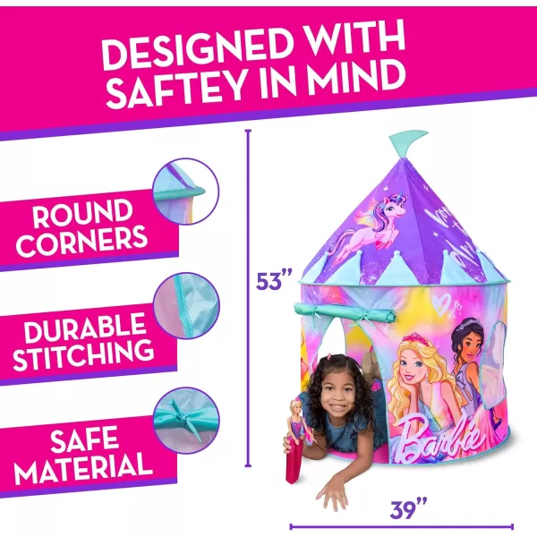 Barbie Pop Up Castle  Dreamtopia Pink Princess Play Tent for Kids  Folds Into Carrying Case  Sunny Days EntertainmentBarbie Pop Up Castle  Dreamtopia Pink Princess Play Tent for Kids  Folds Into Carrying Case  Sunny Days Entertainment