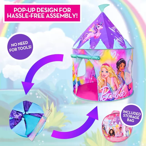 Barbie Pop Up Castle  Dreamtopia Pink Princess Play Tent for Kids  Folds Into Carrying Case  Sunny Days EntertainmentBarbie Pop Up Castle  Dreamtopia Pink Princess Play Tent for Kids  Folds Into Carrying Case  Sunny Days Entertainment