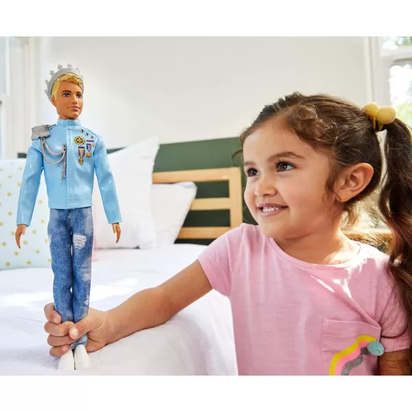 Barbie Princess Adventure Prince Ken Doll 12inch Wearing Jacket Jeans and Crown Makes a Great Gift for 3 to 7 Year OldsBarbie Princess Adventure Prince Ken Doll 12inch Wearing Jacket Jeans and Crown Makes a Great Gift for 3 to 7 Year Olds