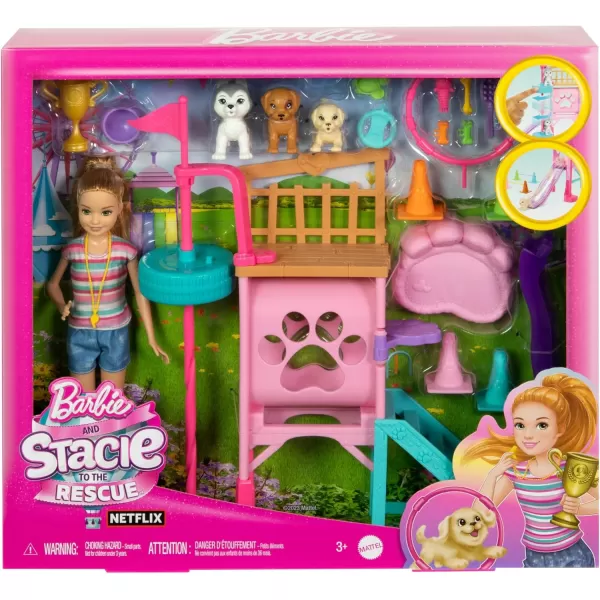 Barbie Puppy Obstacle Course Toy Playset with Doll 3 Dog Figures amp Accessories 20 PiecesBarbie Puppy Obstacle Course Toy Playset with Doll 3 Dog Figures amp Accessories 20 Pieces