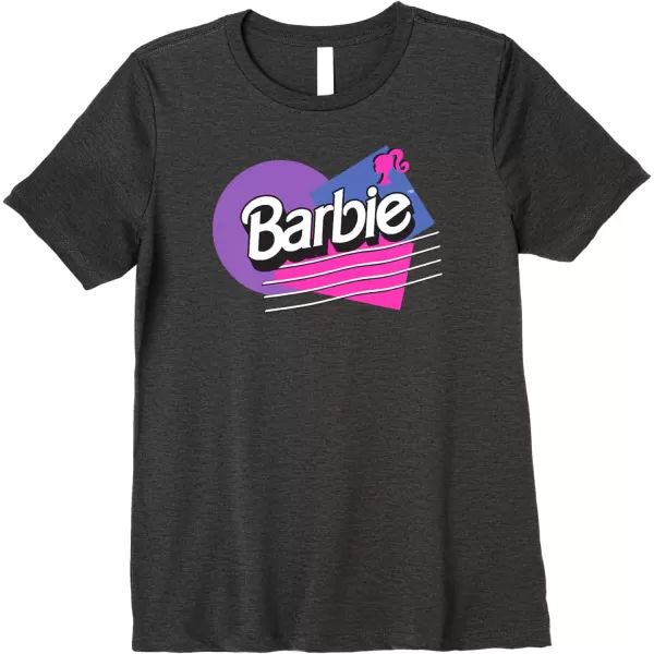 Barbie Retro Logo Premium TShirtDark Heather Grey