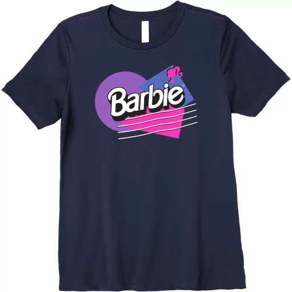 Barbie Retro Logo Premium TShirtNavy Blue