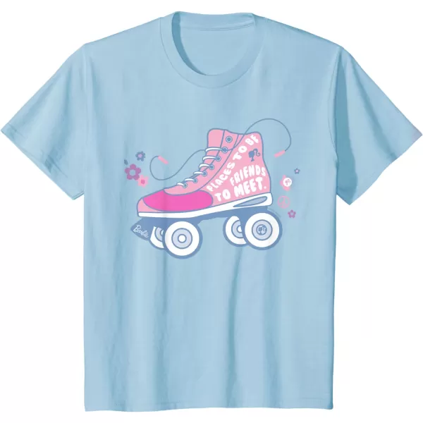 Barbie Roller Skate  Places to Be Friends to Meet TShirtBaby Blue