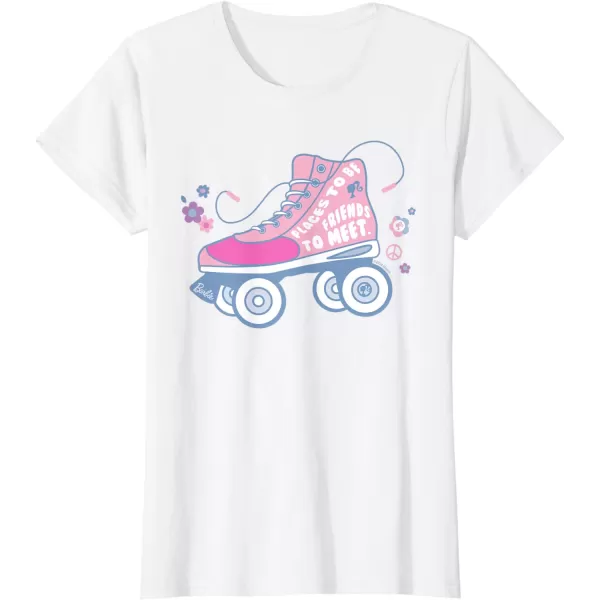 Barbie Roller Skate  Places to Be Friends to Meet TShirtWhite