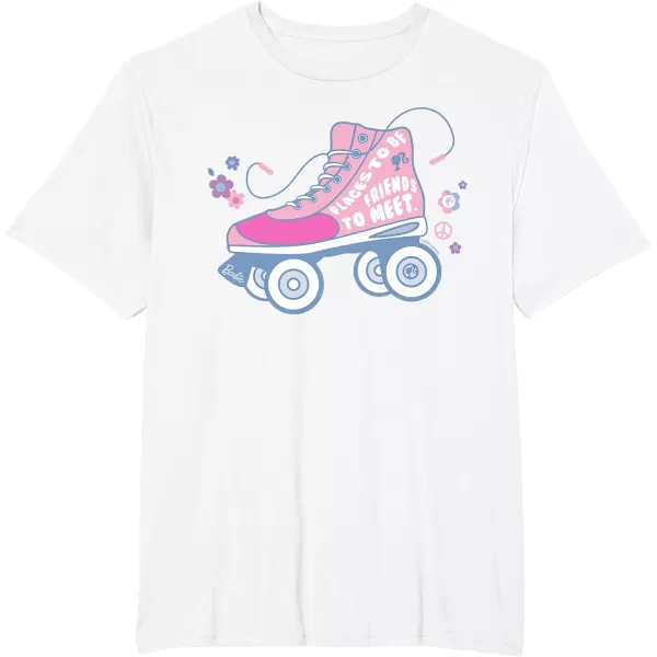 Barbie Roller Skate  Places to Be Friends to Meet TShirtWhite