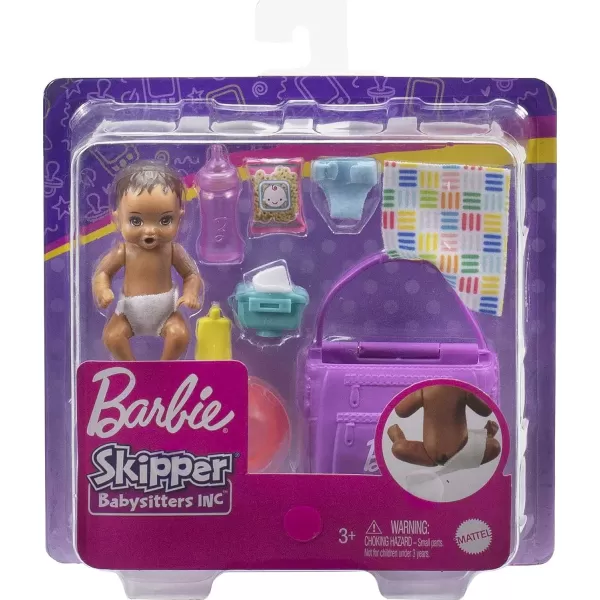 Barbie Skipper Babysitters Inc Doll amp Accessories Feeding amp Bath Set with ColorChange Baby Doll Tub amp AccessoriesCute Multicolor