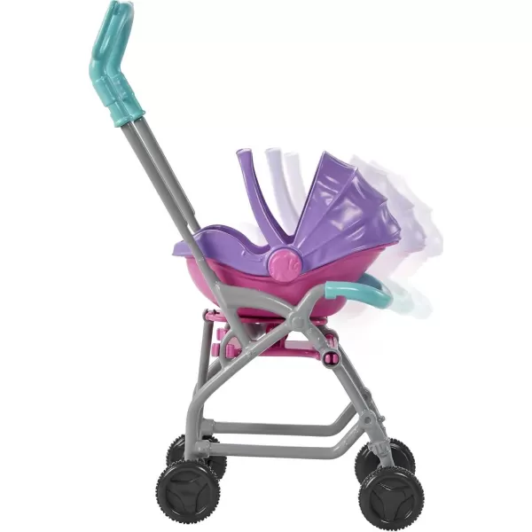 Barbie Skipper Babysitters Inc Playset with Doll Stroller Baby Doll amp 5 Accessories Remove Stroller Seat for CarrierBrunette Skpper