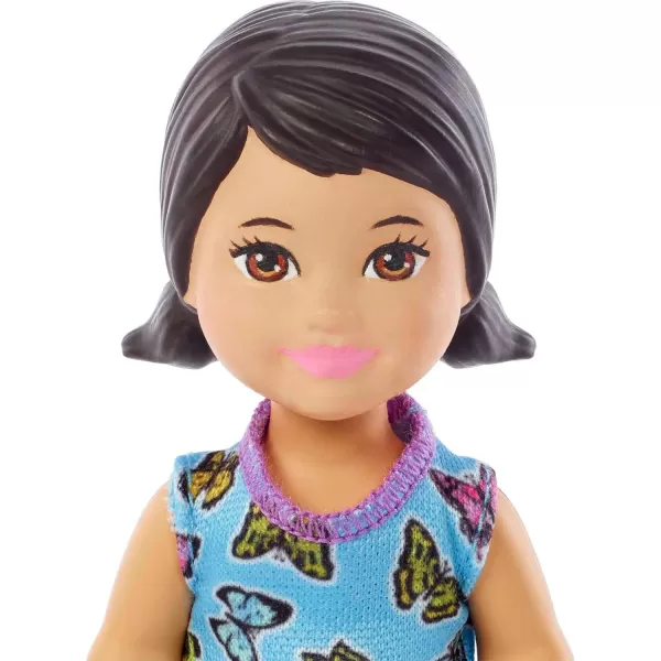 Barbie Skipper Babysitters Inc Small Doll  Accessories Playset with Brunette Doll Swimming Pool  WaterThemed PiecesMulticolor