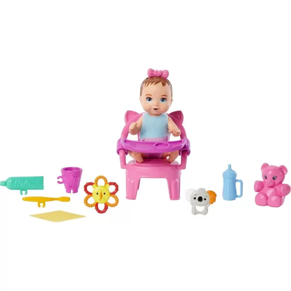 Barbie Skipper Babysitters Inc Small Doll  Accessories Playset with Brunette Doll Swimming Pool  WaterThemed PiecesMulticolor