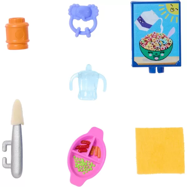 Barbie Skipper Doll  Playset with Accessories Babysitting Set Themed to Mealtime ColorChange Toy PlayBlonde