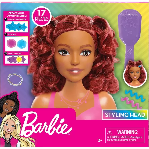 Barbie Small Styling Head Blonde Hair 17pieces Pretend Play Kids Toys for Ages 3 Up by Just PlayStyling Head Brown Hair