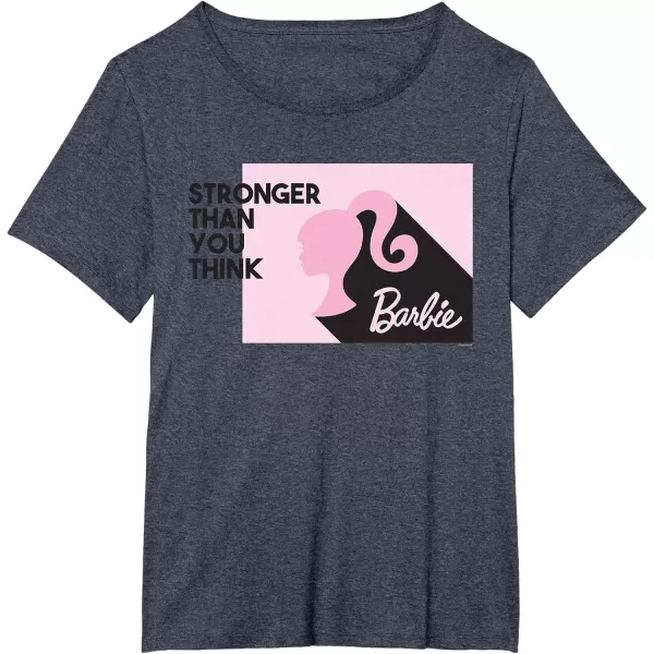 Barbie Stronger Than You Think Silhouette TShirtHeather Blue