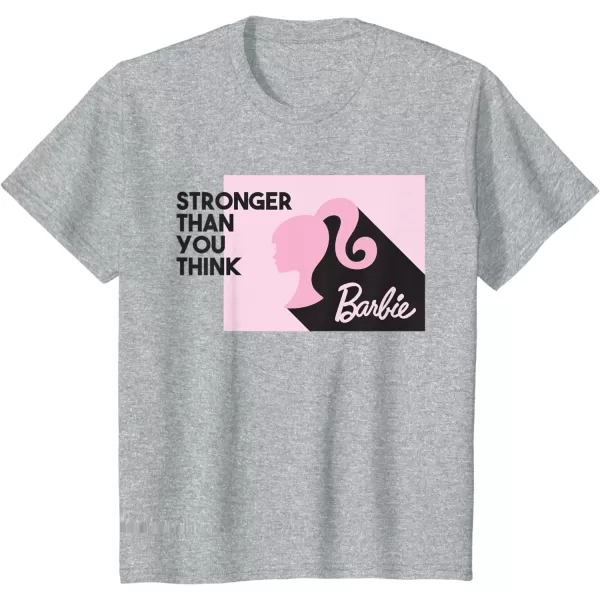 Barbie Stronger Than You Think Silhouette TShirtHeather Grey