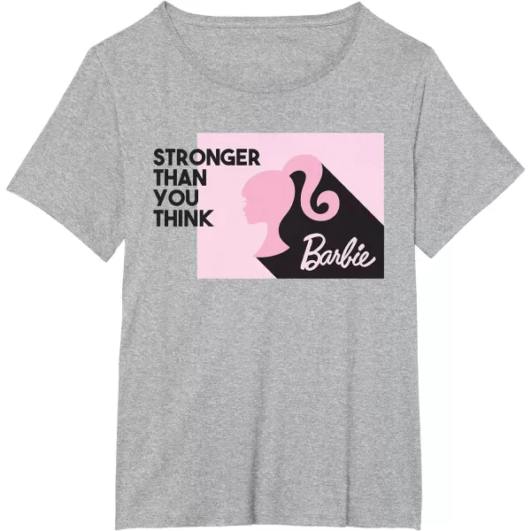 Barbie Stronger Than You Think Silhouette TShirtHeather Grey