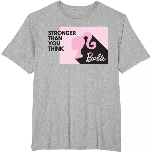 Barbie Stronger Than You Think Silhouette TShirtHeather Grey