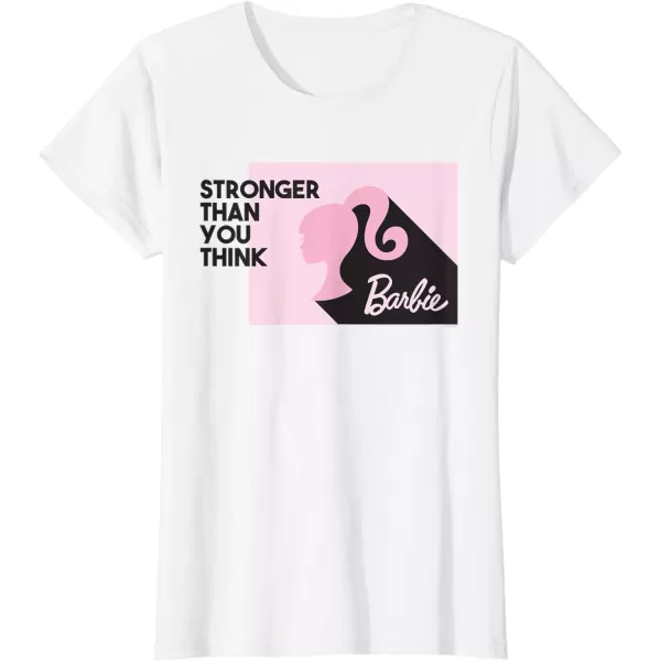 Barbie Stronger Than You Think Silhouette TShirtWhite