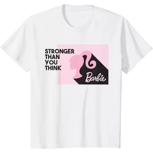 Barbie Stronger Than You Think Silhouette TShirtWhite