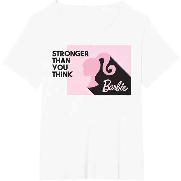 Barbie Stronger Than You Think Silhouette TShirtWhite