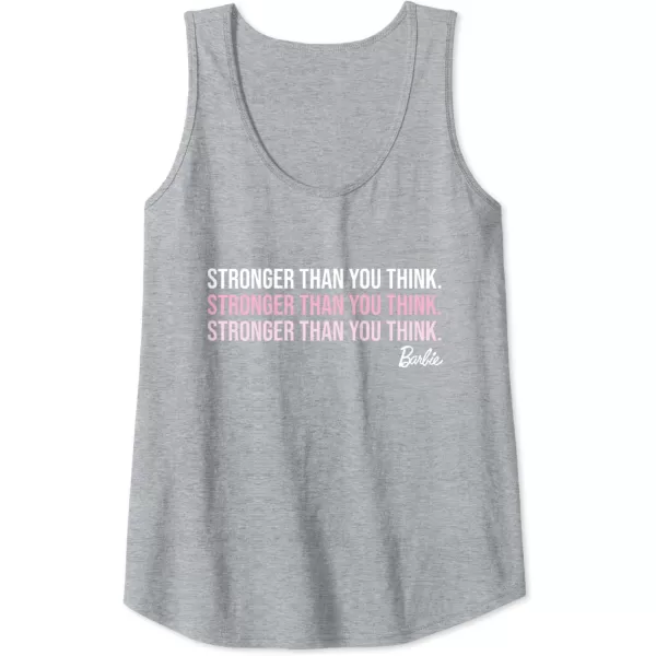 Barbie Stronger Than You Think Tank TopHeather Grey